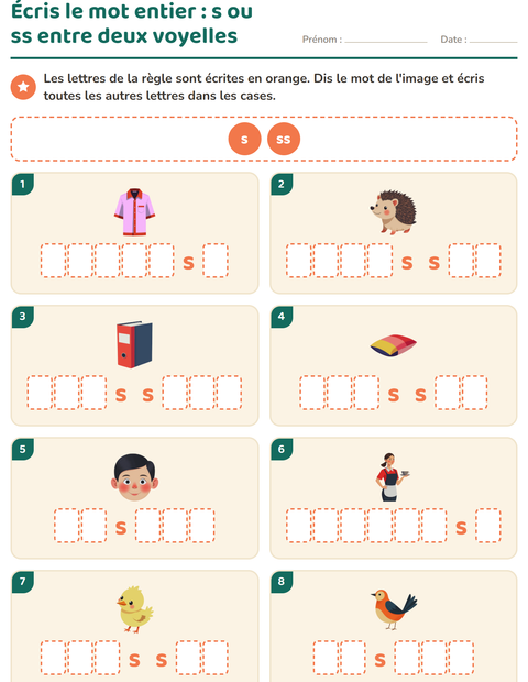 Aperçu de la fiche Règles d'orthographe pour CE1 (cours élémentaire 1)