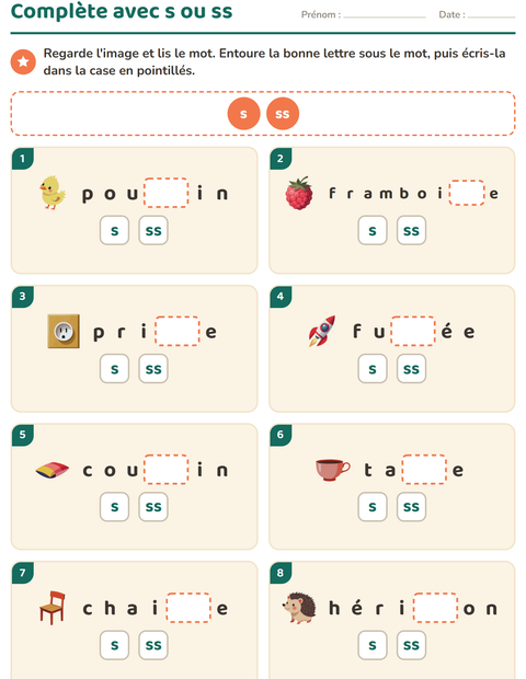 Aperçu de la fiche Règles d'orthographe pour CE1 (cours élémentaire 1)