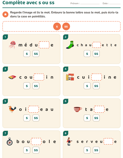 Aperçu de la fiche Règles d'orthographe pour CE1 (cours élémentaire 1)