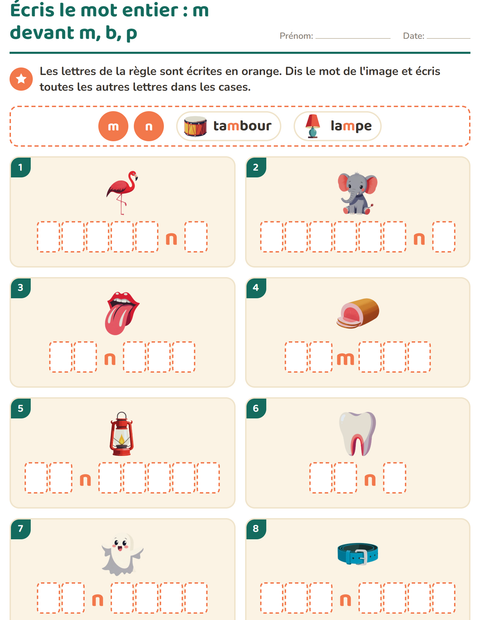Aperçu de la fiche Règles d'orthographe pour CE1 (cours élémentaire 1)