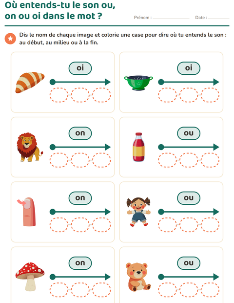 Aperçu de la fiche Les sons complexes pour CP (cours préparatoire)