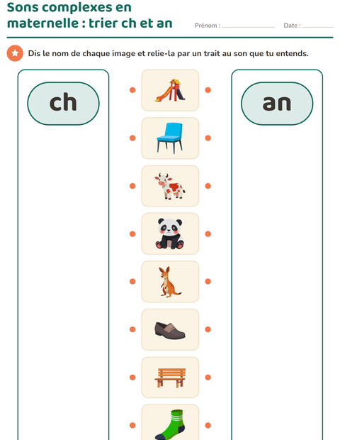 Aperçu de la fiche Les sons complexes pour École maternelle (grande section, 5-7 ans)