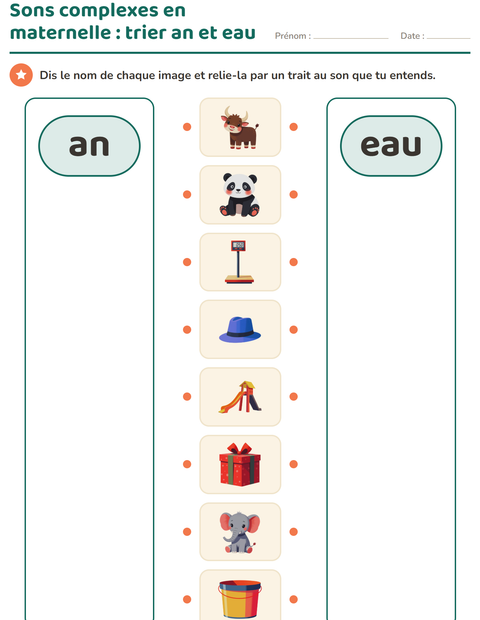 Aperçu de la fiche Les sons complexes pour École maternelle (grande section, 5-7 ans)