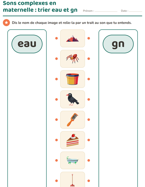 Aperçu de la fiche Les sons complexes pour École maternelle (grande section, 5-7 ans)