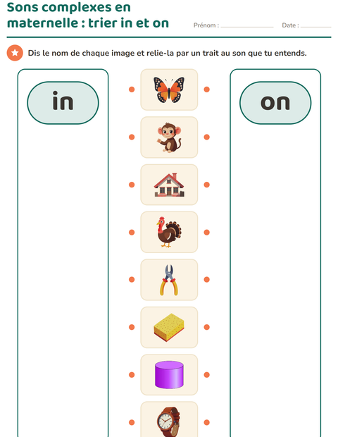 Aperçu de la fiche Les sons complexes pour École maternelle (grande section, 5-7 ans)