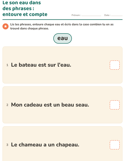 Aperçu de la fiche Les sons complexes pour CE1 (cours élémentaire 1)
