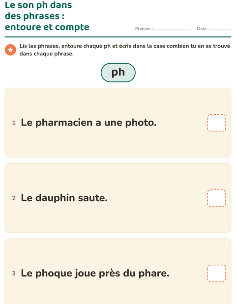 Aperçu de la fiche Les sons complexes pour CE1 (cours élémentaire 1)