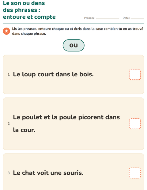Aperçu de la fiche Les sons complexes pour CE1 (cours élémentaire 1)