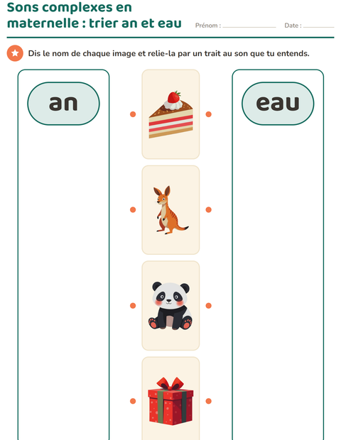 Aperçu de la fiche Les sons complexes pour École maternelle (grande section, 5-7 ans)