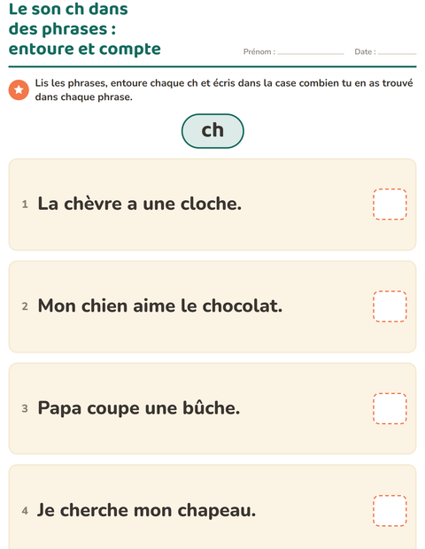 Aperçu de la fiche Les sons complexes pour CE1 (cours élémentaire 1)