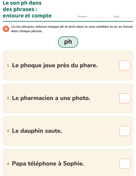 Aperçu de la fiche Les sons complexes pour CE1 (cours élémentaire 1)