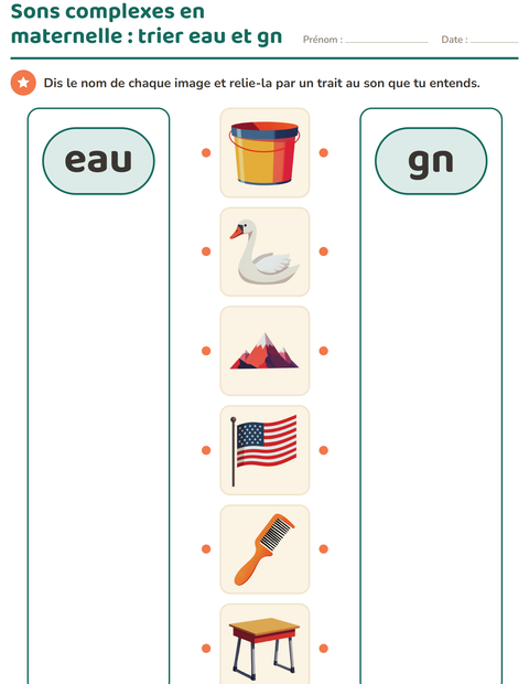 Aperçu de la fiche Les sons complexes pour École maternelle (grande section, 5-7 ans)