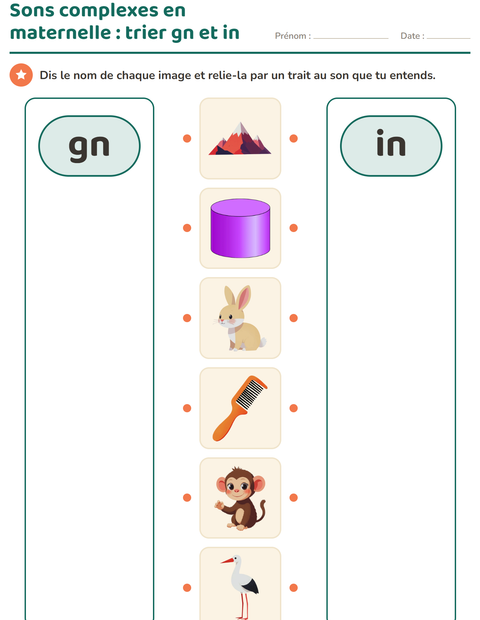 Aperçu de la fiche Les sons complexes pour École maternelle (grande section, 5-7 ans)