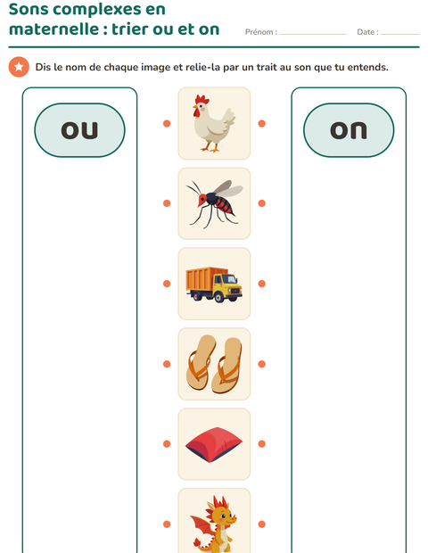 Aperçu de la fiche Les sons complexes pour École maternelle (grande section, 5-7 ans)
