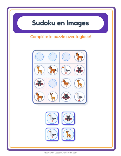 Sudoku des images – Animaux