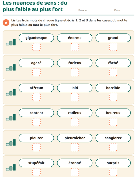 Aperçu de la fiche Les synonymes pour CP (cours préparatoire)