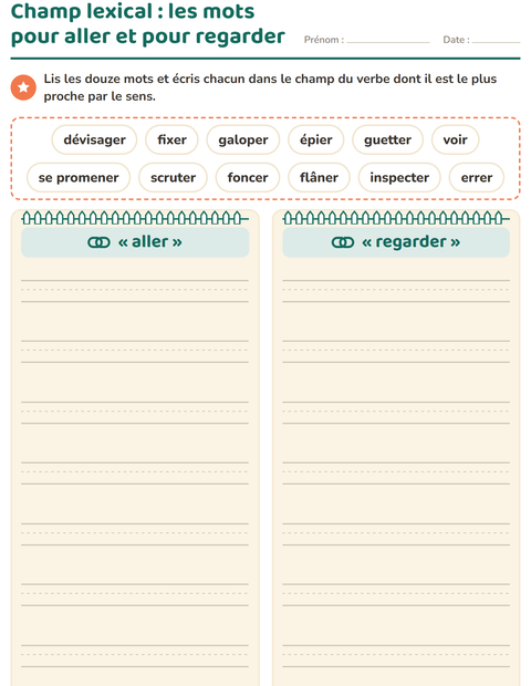 Aperçu de la fiche Les synonymes pour CE2 (cours élémentaire 2)