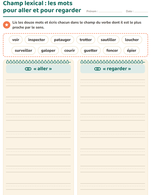 Aperçu de la fiche Les synonymes pour CE2 (cours élémentaire 2)
