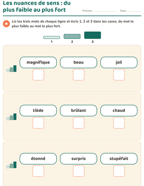 Aperçu de la fiche Les synonymes pour CP (cours préparatoire)