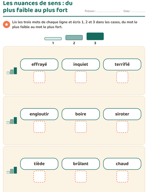 Aperçu de la fiche Les synonymes pour CP (cours préparatoire)