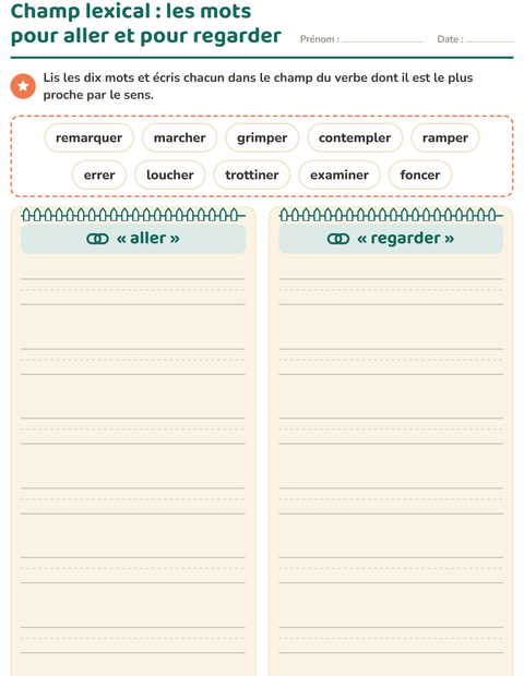 Aperçu de la fiche Les synonymes pour CE2 (cours élémentaire 2)
