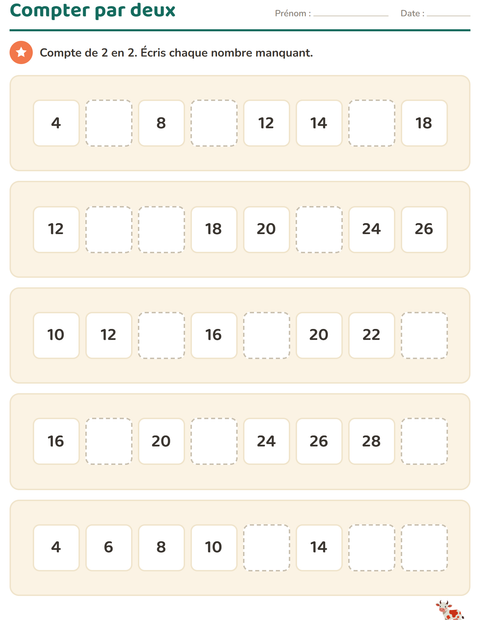 Aperçu de la fiche Tableau des nombres avec Animaux de la ferme pour CP (cours préparatoire)