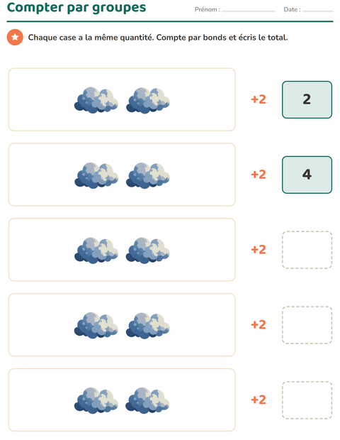 Aperçu de la fiche Tableau des nombres avec Météo pour CP (cours préparatoire)