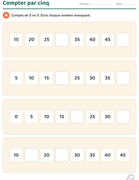 Aperçu de la fiche Tableau des nombres avec Sports NB pour CP (cours préparatoire)