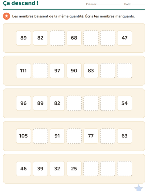 Suites numériques au CE2 — 3