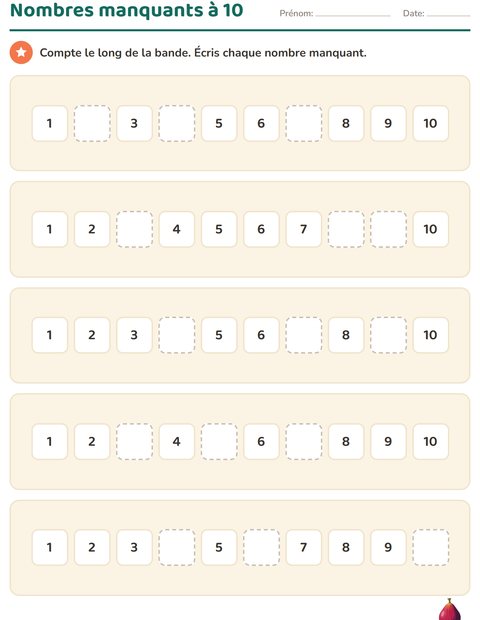 Tableau des nombres en maternelle — 3