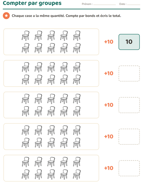 Aperçu de la fiche Tableau des nombres avec Salle de classe 2 (N&B) pour CP (cours préparatoire)