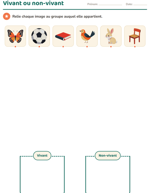 Aperçu de la fiche Tri en sciences pour École maternelle (grande section, 5-7 ans)