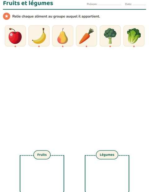 Aperçu de la fiche Tri en sciences pour École maternelle (grande section, 5-7 ans)