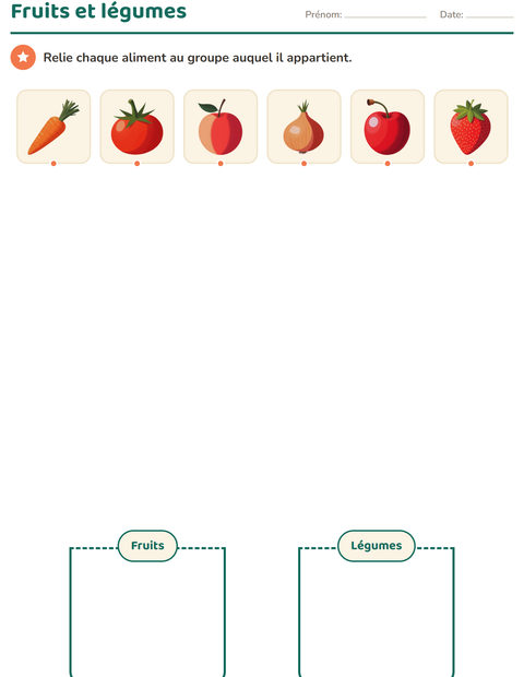 Aperçu de la fiche Tri en sciences pour École maternelle (grande section, 5-7 ans)