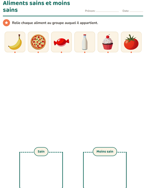 Aperçu de la fiche Tri en sciences pour École maternelle (grande section, 5-7 ans)