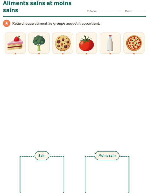 Aperçu de la fiche Tri en sciences pour École maternelle (grande section, 5-7 ans)