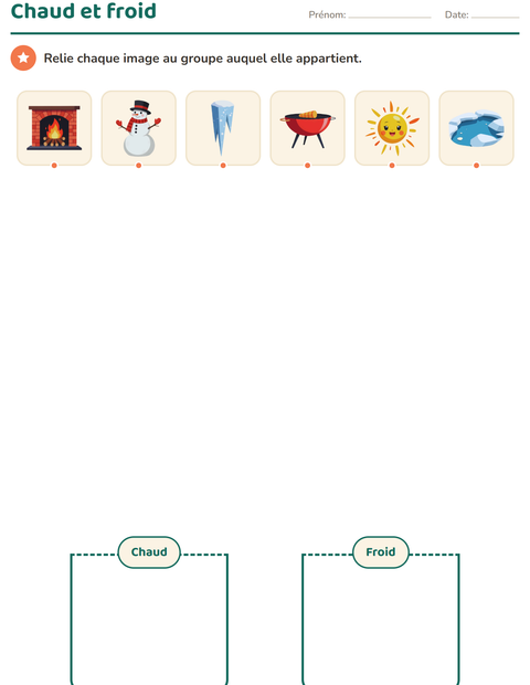 Aperçu de la fiche Tri en sciences pour École maternelle (grande section, 5-7 ans)