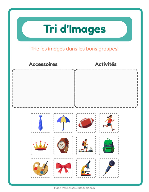 Aperçu de la fiche Trier Les Images pour École maternelle (grande section, 5-7 ans)