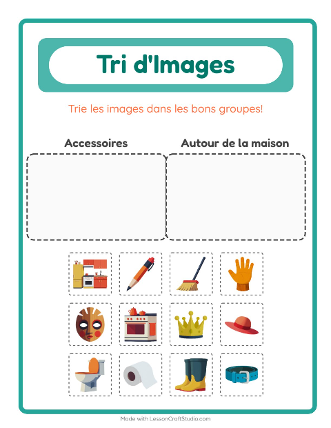 Aperçu de la fiche Trier Les Images pour École maternelle (grande section, 5-7 ans)