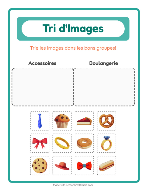 Aperçu de la fiche Trier Les Images pour École maternelle (grande section, 5-7 ans)
