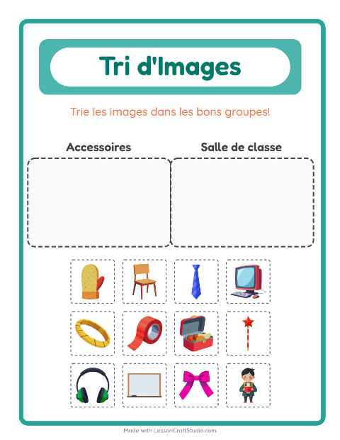 Aperçu de la fiche Trier Les Images pour École maternelle (grande section, 5-7 ans)