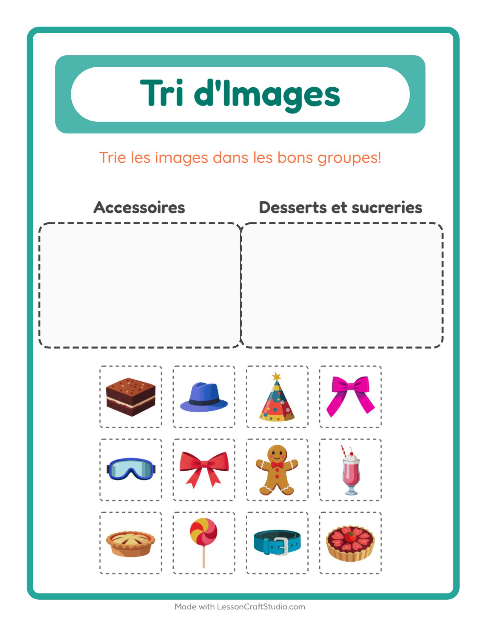 Aperçu de la fiche Trier Les Images pour École maternelle (grande section, 5-7 ans)