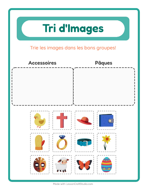 Aperçu de la fiche Trier Les Images pour École maternelle (grande section, 5-7 ans)