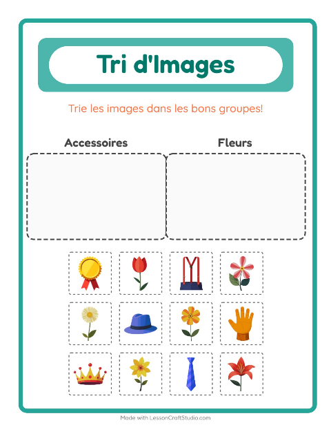 Aperçu de la fiche Trier Les Images pour École maternelle (grande section, 5-7 ans)