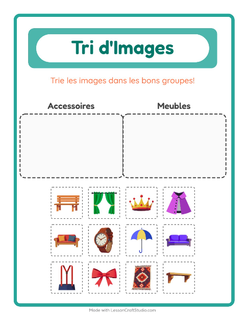 Aperçu de la fiche Trier Les Images pour École maternelle (grande section, 5-7 ans)