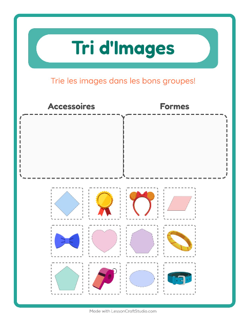 Aperçu de la fiche Trier Les Images pour École maternelle (grande section, 5-7 ans)
