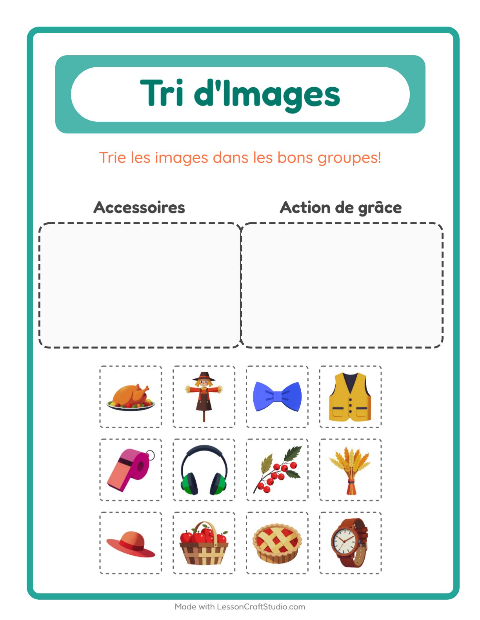 Aperçu de la fiche Trier Les Images pour École maternelle (grande section, 5-7 ans)