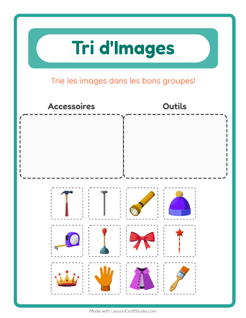 Aperçu de la fiche Trier Les Images pour École maternelle (grande section, 5-7 ans)