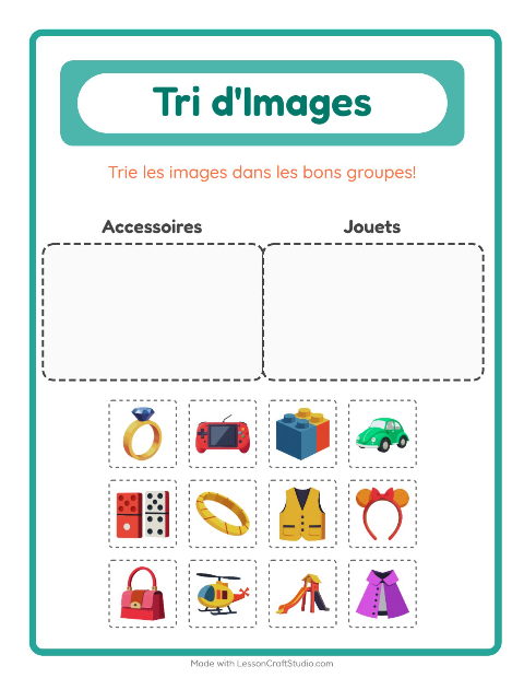 Aperçu de la fiche Trier Les Images pour École maternelle (grande section, 5-7 ans)