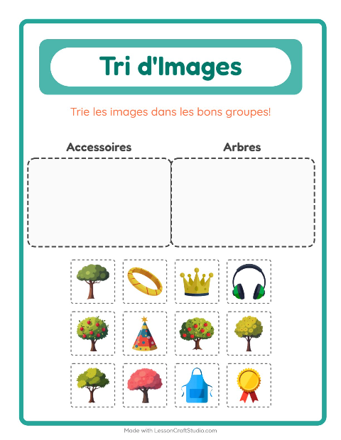 Aperçu de la fiche Trier Les Images pour École maternelle (grande section, 5-7 ans)